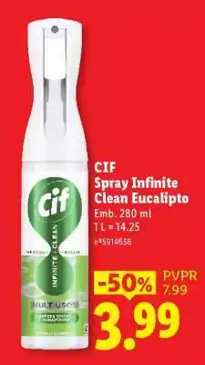Lidl CIF Spray Infinite Clean Eucalipto promoção