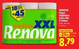 Lidl RENOVA Papel Higiénico Extra XXL 2 Folhas promoção