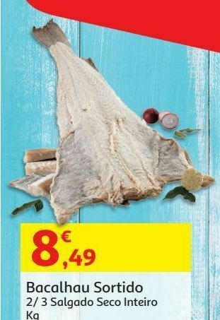 Bacalhau sortido (2a3):inteiro kg