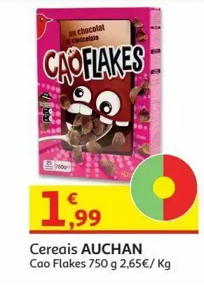 Auchan Cereais cao flakes auchan:c/ chocolate 750 g promoção