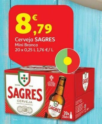 Auchan Cerveja sagres:branca 20x0.25l promoção