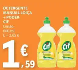 E.Leclerc Detergente manual loiça + poder cif limão promoção