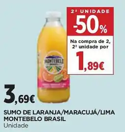El Corte Inglés Sumo de laranja/maracujá/lima montebelo brasil promoção