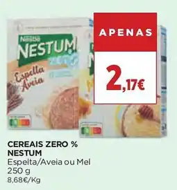 El Corte Inglés Cereais zero % nestum espelta/aveia ou mel promoção