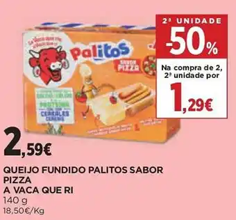 Queijo fundido palitos sabor pizza a vaca que ri