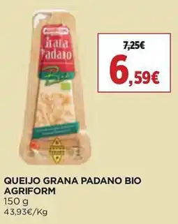 El Corte Inglés Queijo grana padano bio agriform promoção