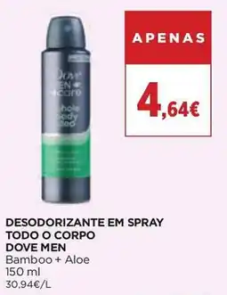 El Corte Inglés desodorante em spray todo o corpo dove men promoção