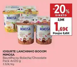 El Corte Inglés Iogurte lanchinho booom mimosa promoção