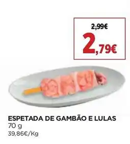 El Corte Inglés espetada de gambão e lulas promoção