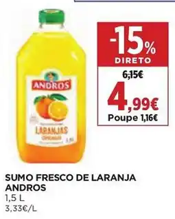 El Corte Inglés Sumo fresco de laranja andros promoção