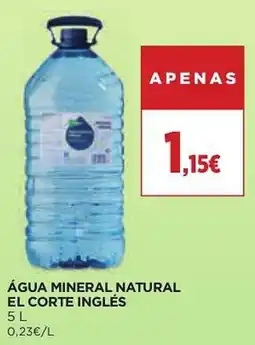 El Corte Inglés Água mineral natural el corte inglés promoção
