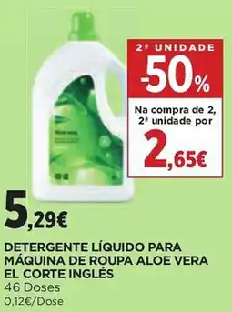 El Corte Inglés Detergente líquido para máquina de roupa aloe vera el corte inglés promoção