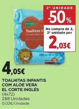 El Corte Inglés Toalhitas infantis com aloe vera el corte inglés promoção