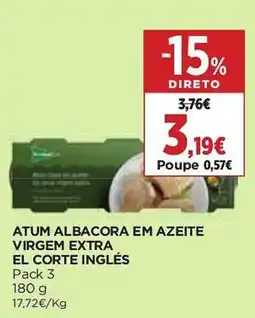 El Corte Inglés atum albacora em azeite virgem extra promoção