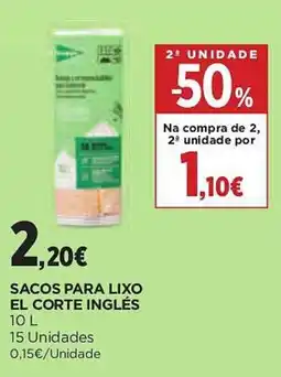 El Corte Inglés Sacos para lixo el corte inglés promoção
