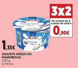 El Corte Inglés Iogurte grego 8% mandrekas promoção
