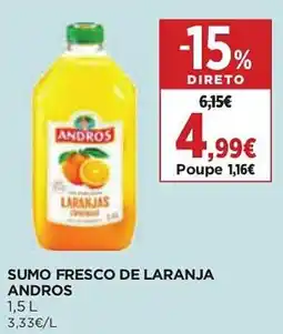 El Corte Inglés Sumo fresco de laranja andros promoção