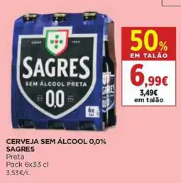 El Corte Inglés Cerveja sem álcool 0,0% sagres preta promoção