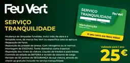 Feu Vert Serviço tranquilidade feu vert promoção