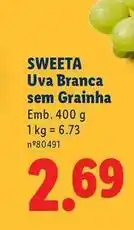 Lidl Uva branca sem grainha promoção