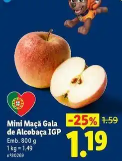 Lidl Mini - maçã gala de alcobaça igp promoção