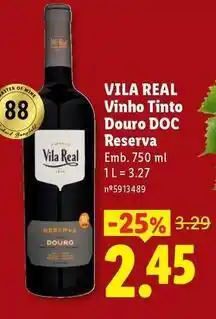 Lidl Vila real - vinho tinto douro doc reserva promoção