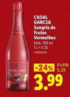 Lidl Casal garcia - sangria de frutos vermelhos promoção