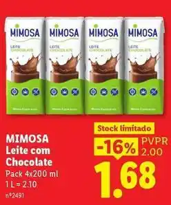 Lidl Mimosa - leite com chocolate promoção