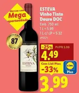 Lidl Esteva - vinho tinto douro doc promoção