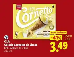 Lidl Cornetto - gelado de limão promoção
