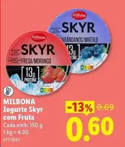 Lidl Milbona - iogurte skyr com fruta promoção