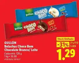 Lidl Guillón - bolachas choco bom chocolate branco/ leite promoção