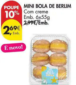 Pingo Doce mini bola de berlim com creme promoção