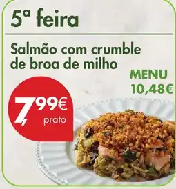 Pingo Doce Salmão com crumble de broa de milho promoção