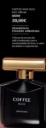 O Boticário Coffee man duo promoção