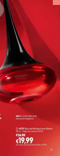 Oriflame Eau de Parfum Love Potion promoção