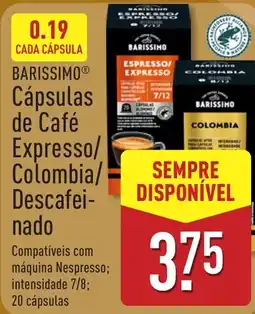 ALDI Barissimo cápsulas de café expresso/colombia/descafeinado promoção