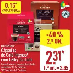 ALDI Barissimo cápsulas de café intenso/ com leite/ cortado promoção