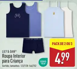 ALDI Lily & Dan roupa interior para criança promoção