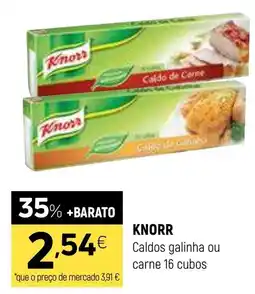Coviran Knorr caldos galinha ou carne 16 cubos promoção