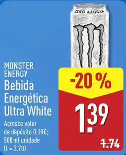 ALDI Monster Energy Bebida Energética Ultra White promoção