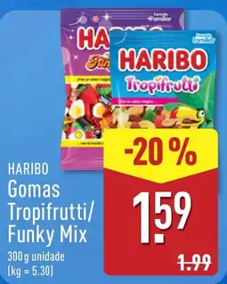 ALDI haribo gomas tropifruttii/funky mix promoção