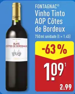 ALDI Fontagnac Vinho Tinto AOP Côtes de Bordeux promoção