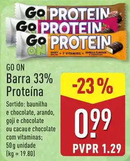 ALDI Go on barra 33% proteína promoção
