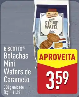 ALDI Biscotto bolachas mini wafers de caramelo promoção
