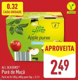 ALDI All Seasons Puré de Maçã promoção