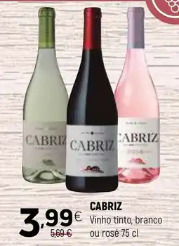 Coviran cabriz vinho tinto, branco ou rosé promoção