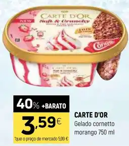 Coviran Carte d'or gelado cornetto morango promoção