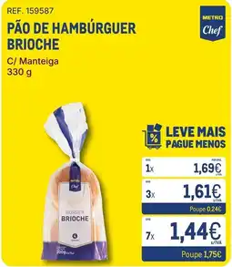 Makro Pão de hambúrguer brioche metro chef promoção