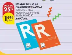 Pingo Doce Recarga folhas a4 classroomates ambar promoção